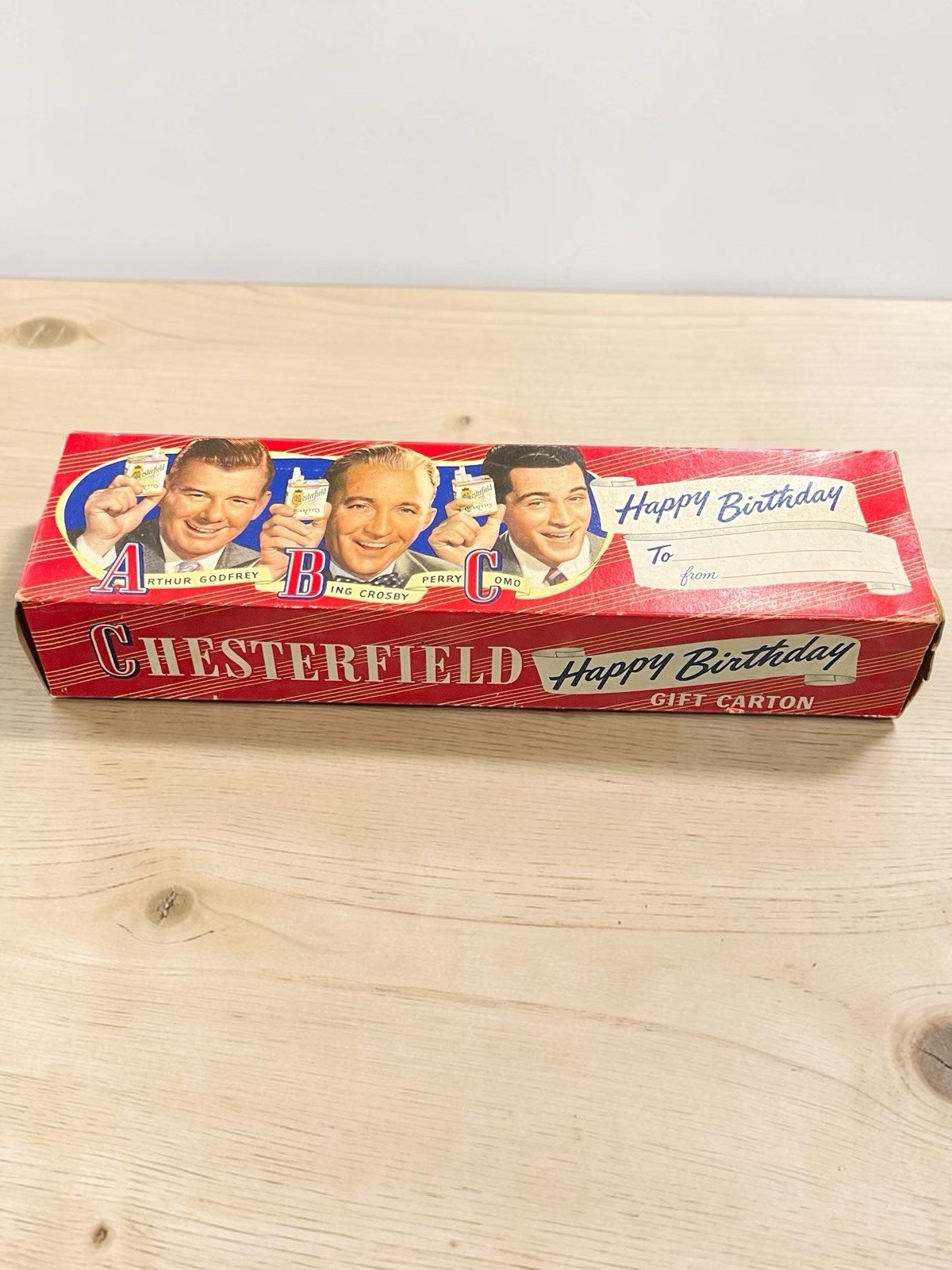Vintage 1950 Chesterfield Cigarettes Happy Birthday Carton (Empty)