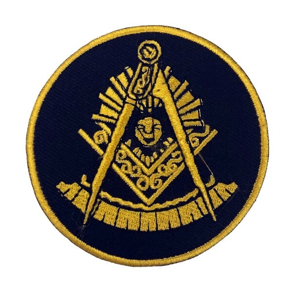 Masonic Past Master Embroidered Patch - Black with Square (3