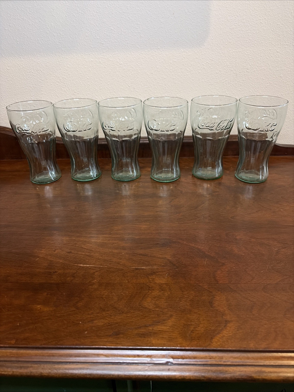 Vtg Coke Glasses Illinois Glass Co With IG Mark On Bottom 6” 1920s Set Of 6