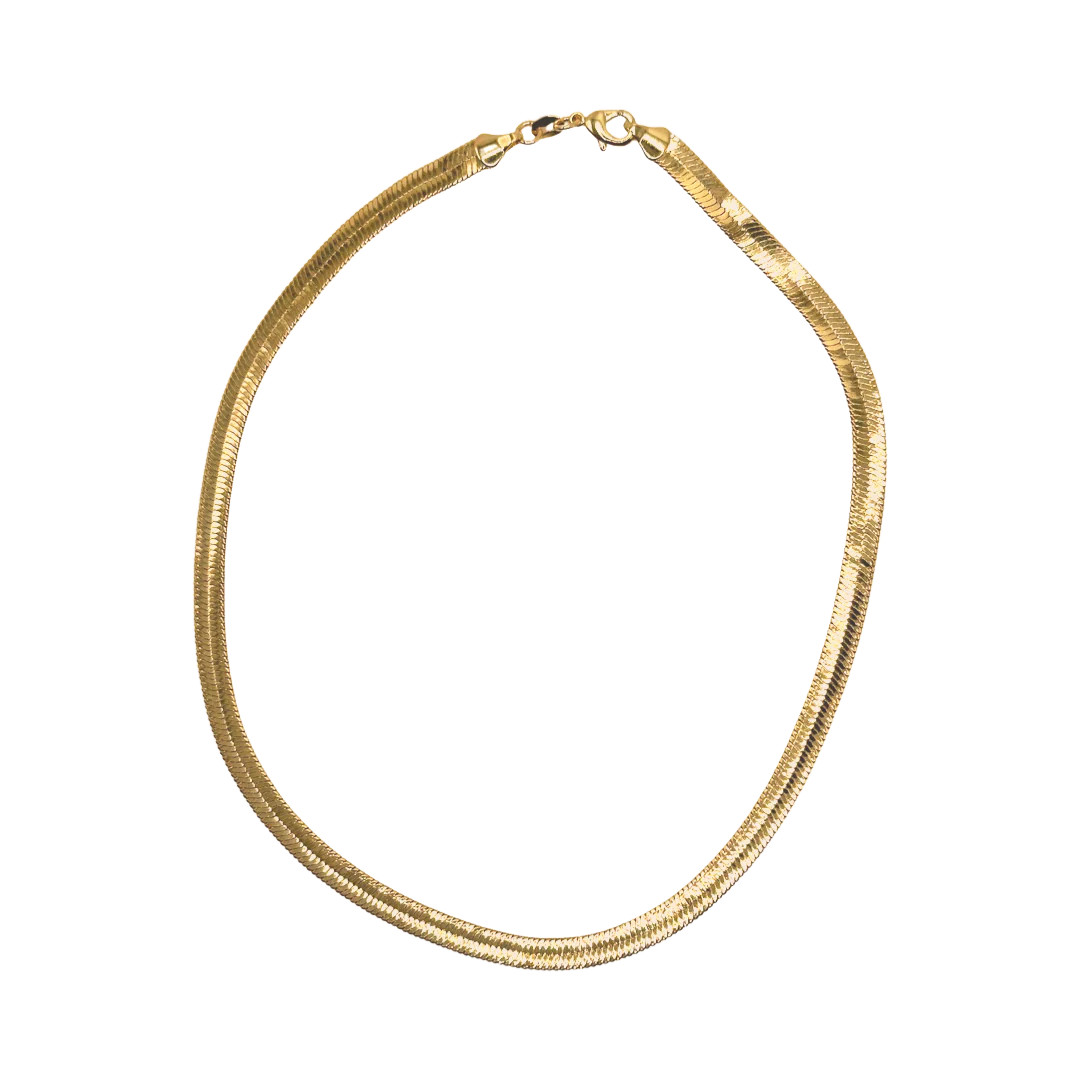 6 MM 18K Gold Herringbone Necklace