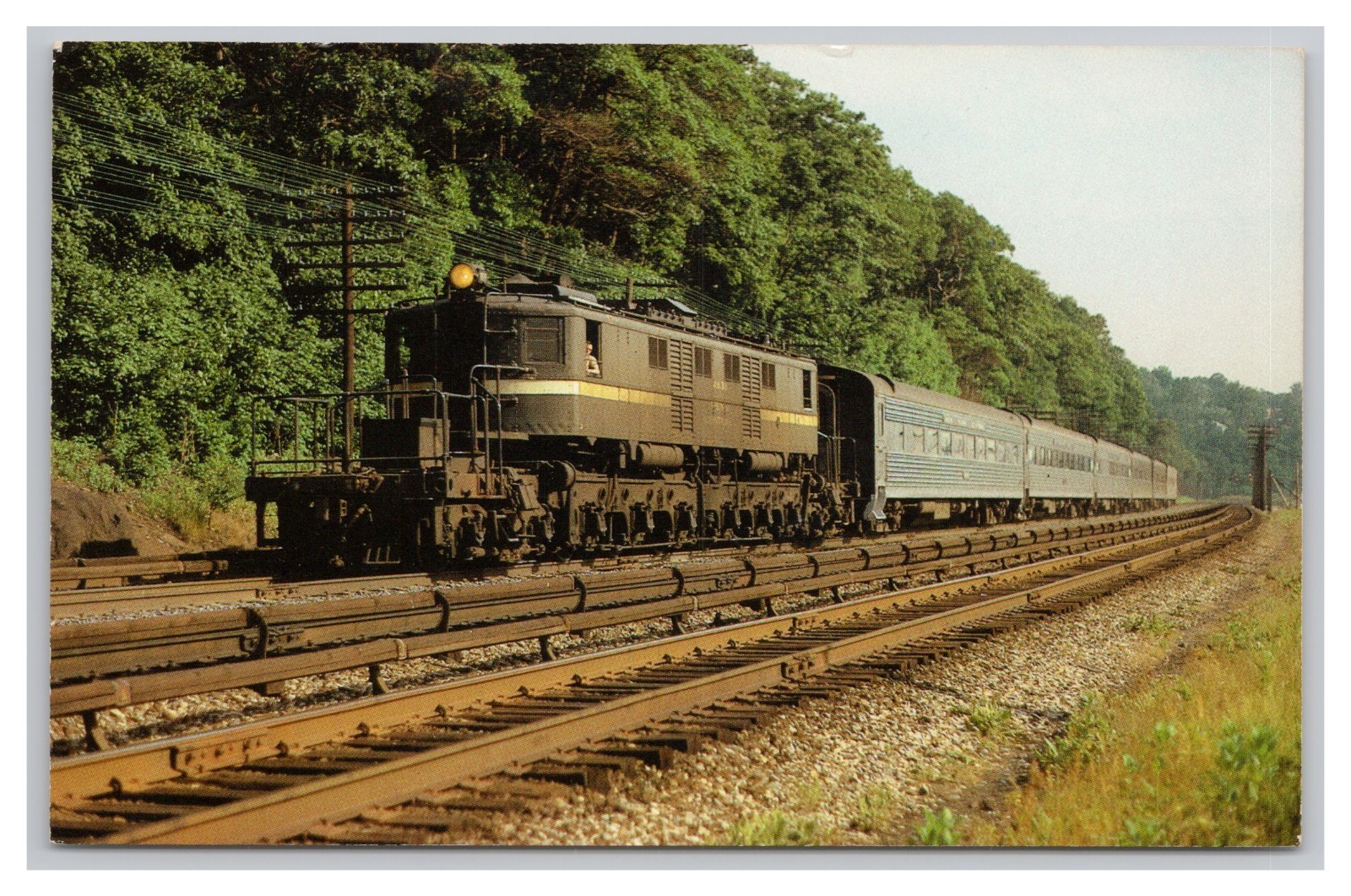 PENN CENTRAL P-MOTOR Amtrak No. 75 c1970s Locomotive Train Postcard UNP