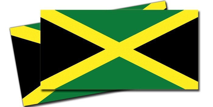 Jamaican FLAGS Jamaica 3inch VINYL DECAL BUMPER STICKER 4 Pack