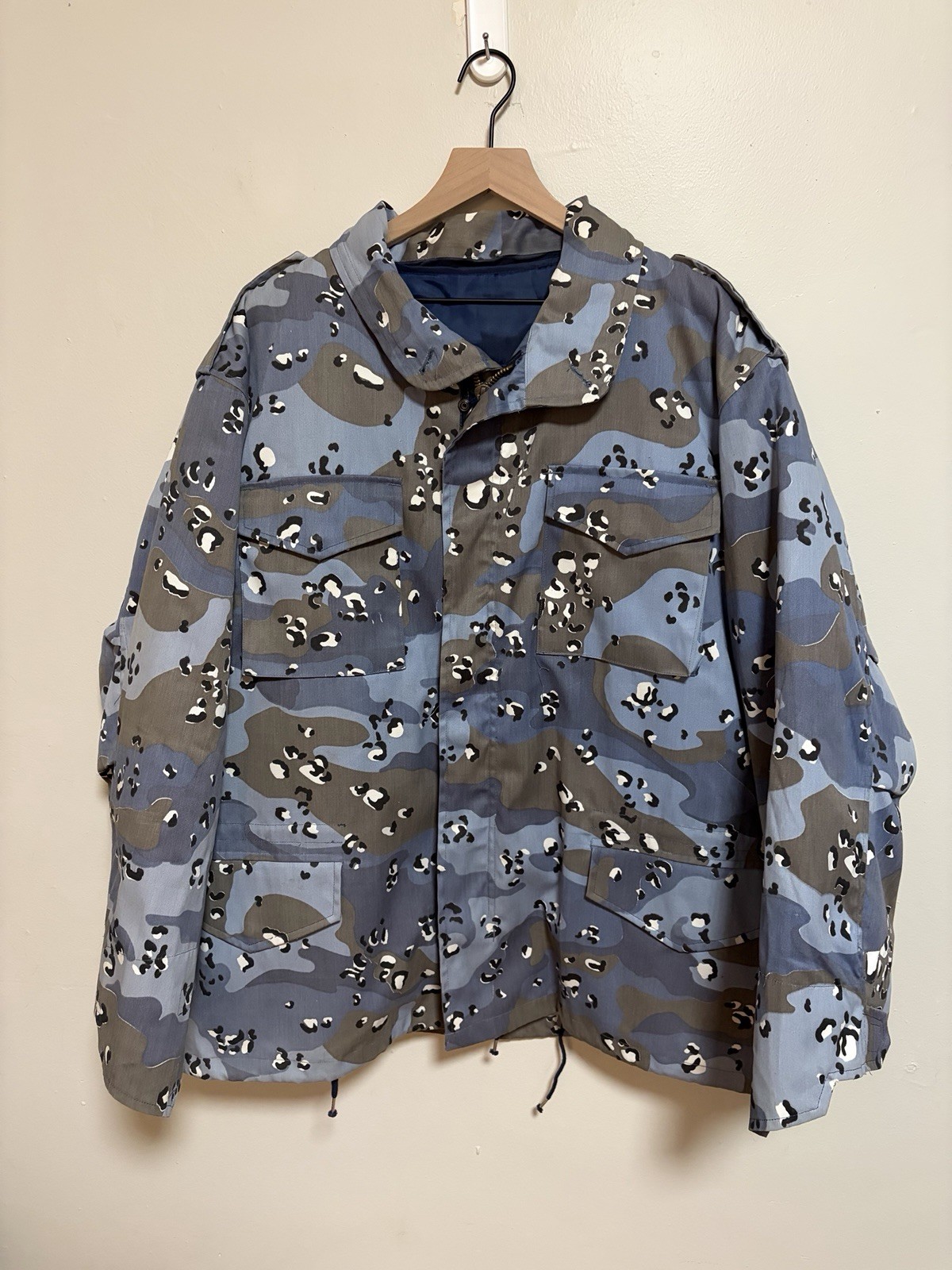 Blue Chocolate Chip Iraqi Parka With Liner Men’s Size Large/XL