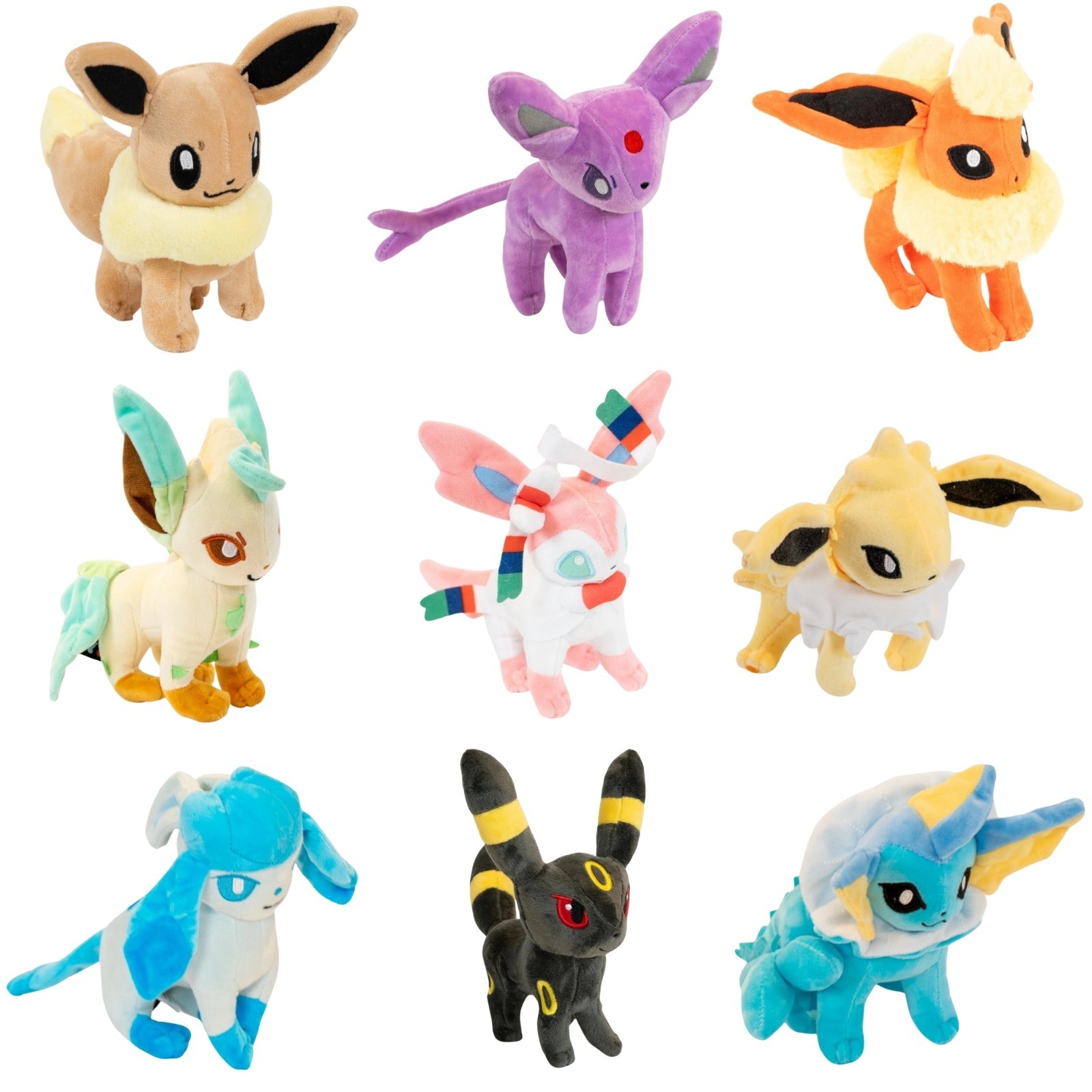 Pokemon Eevee Eeveelution Plush 9pcs Bundle Set Evolution Characters Collection