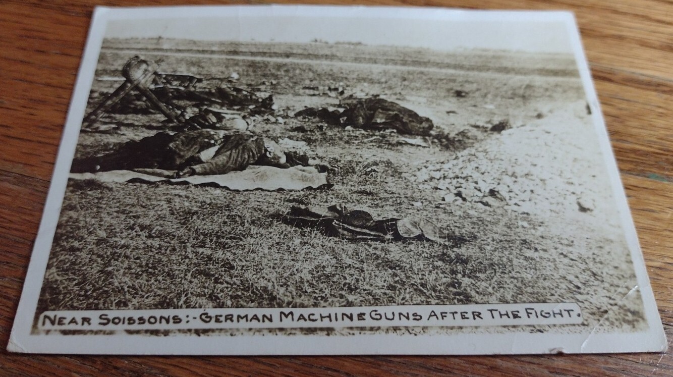 WWI Soissons France German Machine Guns After The Fight Belgium 4.5x3\