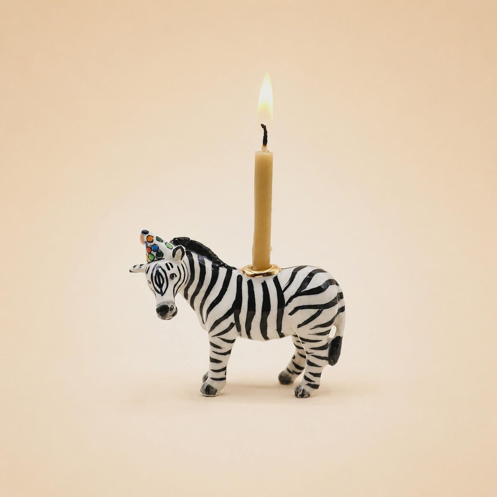 Zebra Cake Topper | Handcrafted Porcelain Figurine | Camp Hollow