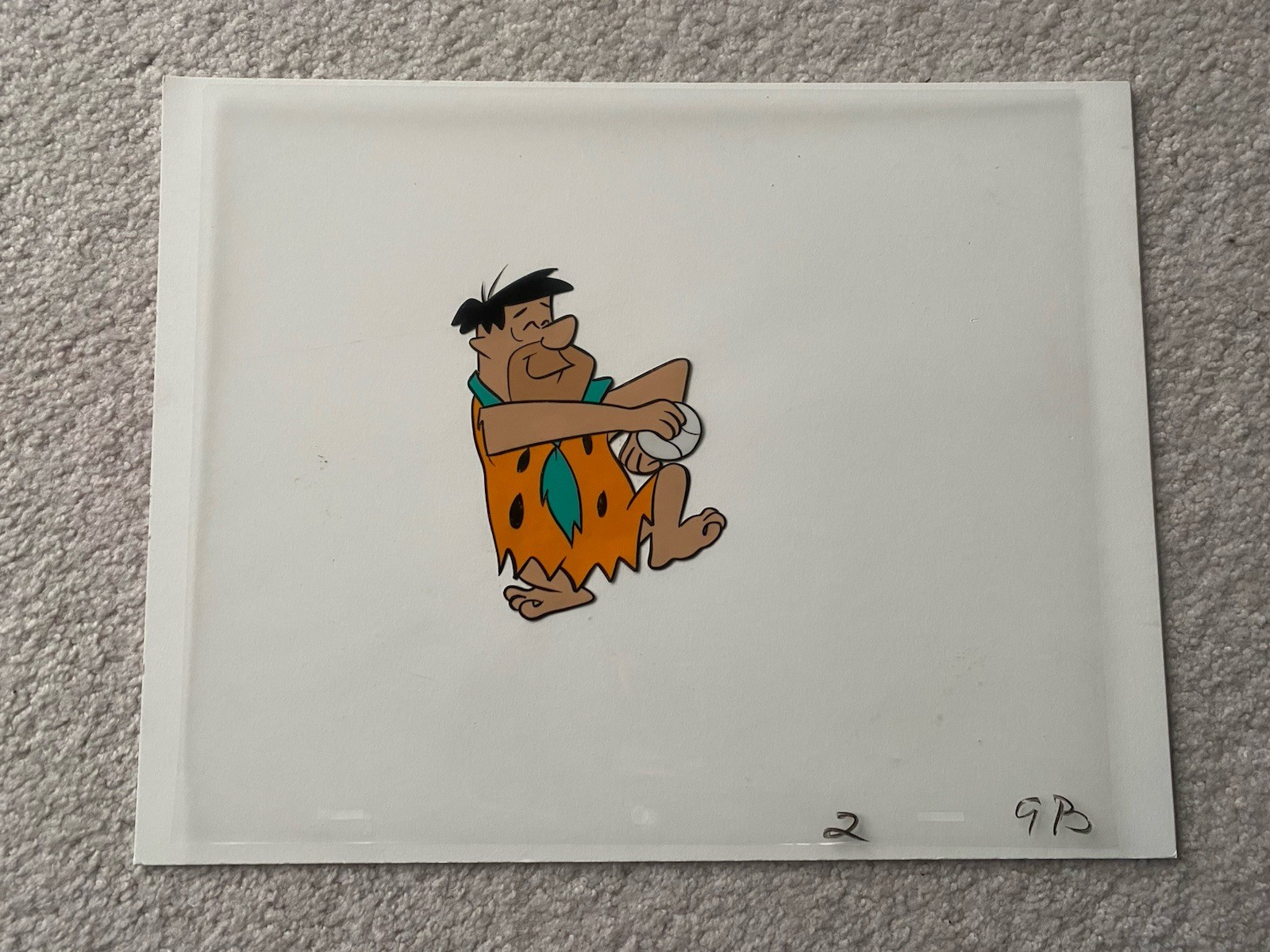 Original Fred FLINTSTONES VINTAGE Cartoon Production Cel Cell Scarce & HUGE 