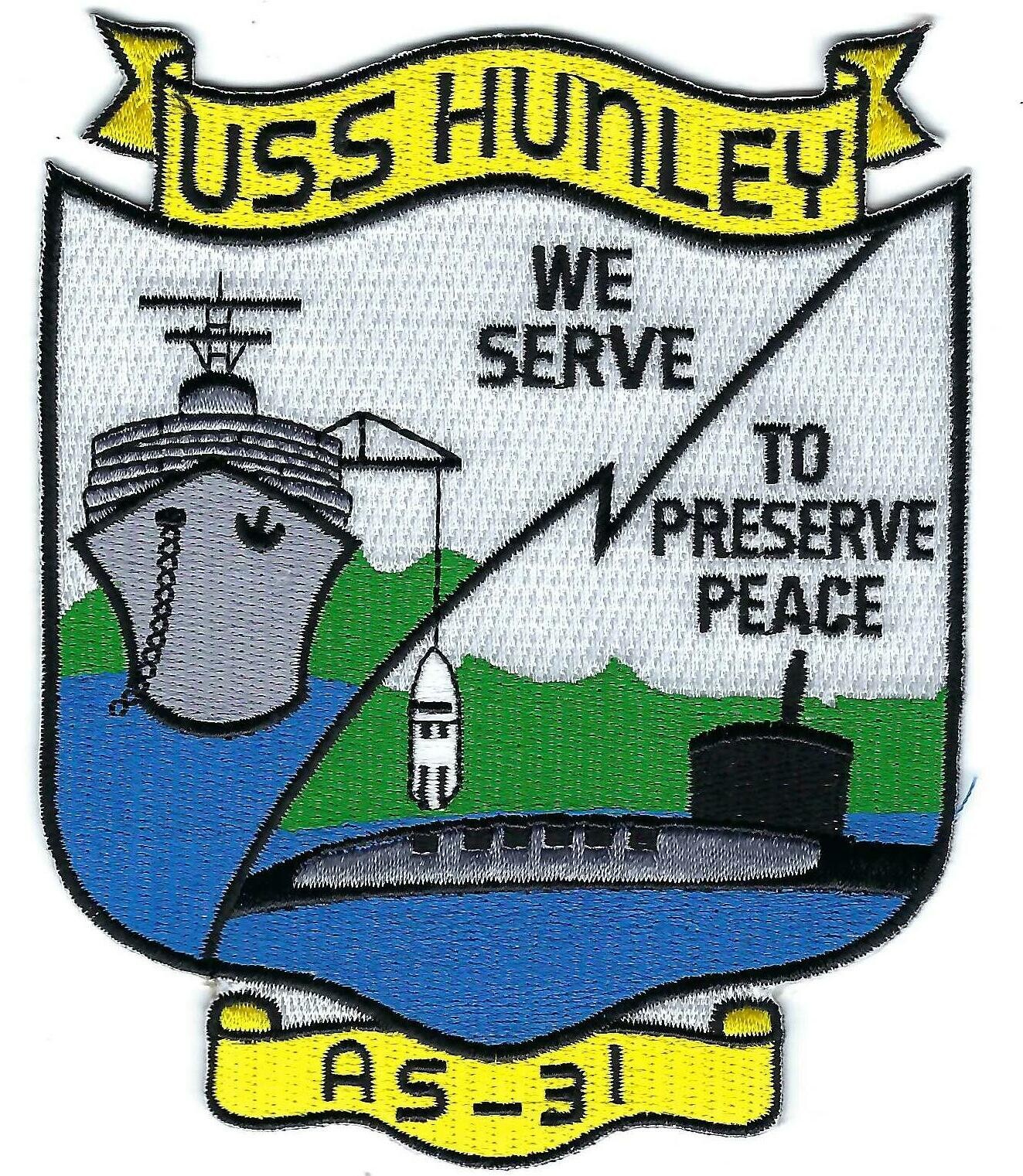 USS Hunley AS 31 -5.5 x 4 in EonT BCP b464 Submarine Tender b464