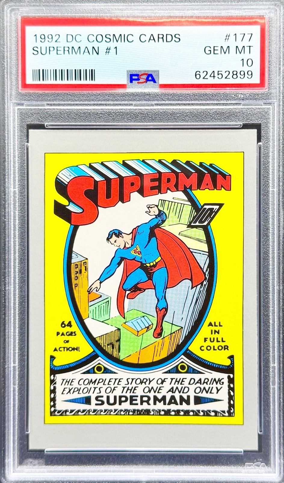 1992 Superman #1 DC Cosmic Cards #177 PSA 10 GEM MINT