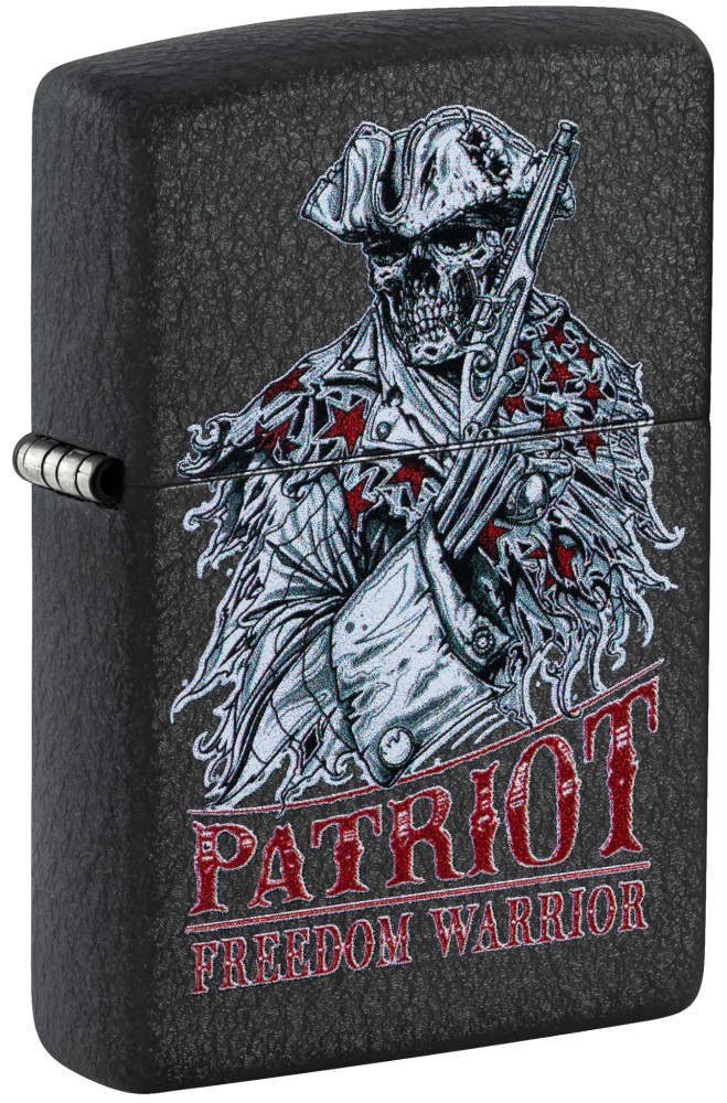 Zippo Freedom Warrior Design Black Crackle® Windproof Lighter, 47285