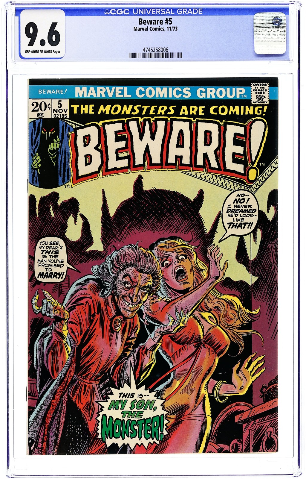 Beware #5 CGC 9.6 1973 4745258006
