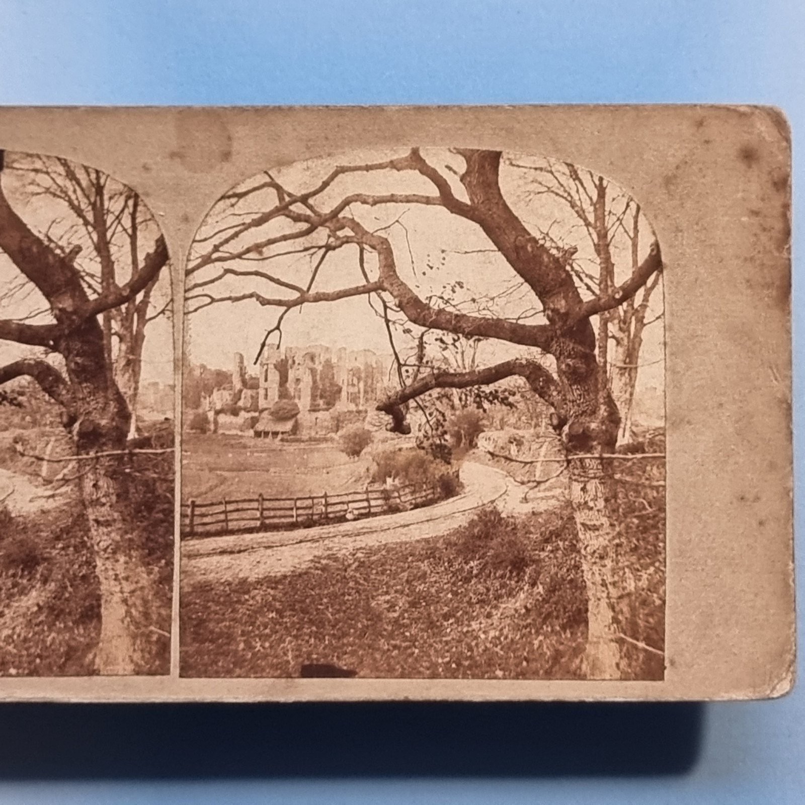 Kenilworth 3D Stereoview C1865 Real Photo Road To The Castle Warwickshire