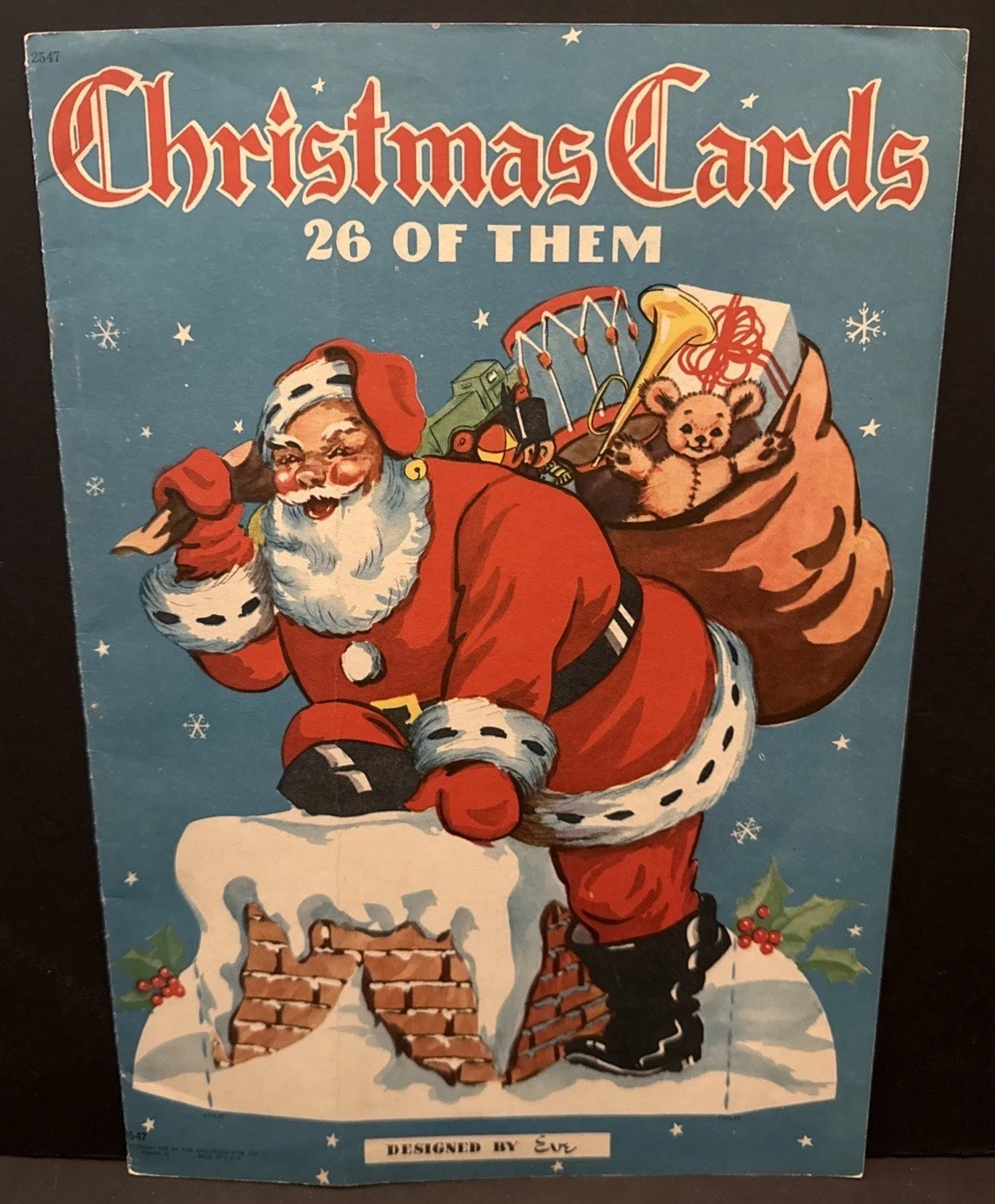 ✨VTG ORIG. *RARE* 1946 Christmas🎄Cards Activity (26 Of Them) #2547 {UNCUT}✨
