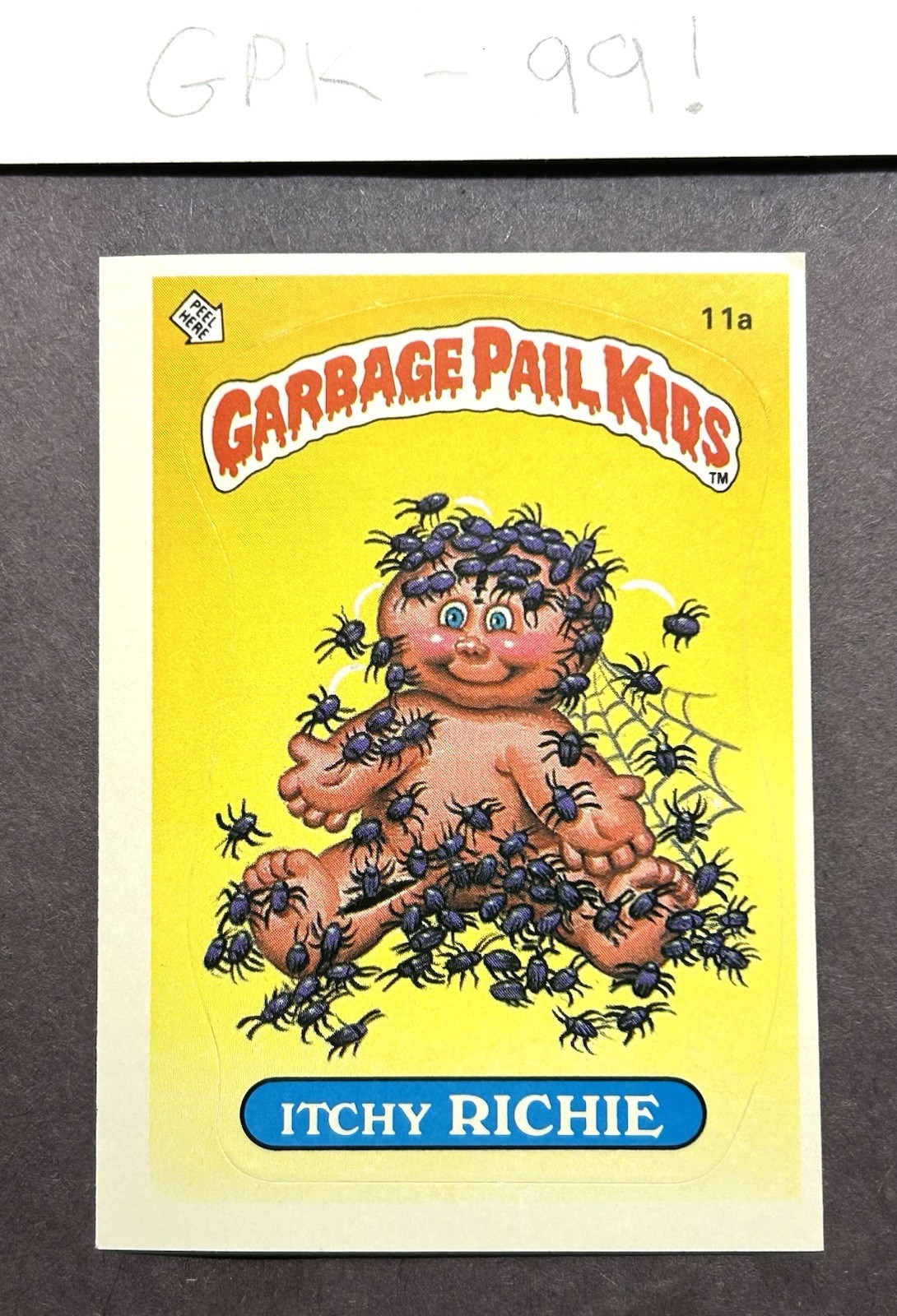 ITCHY RICHIE 1985 Topps Garbage Pail Kids 1st Series 1 (MATTE back) GPK OS1 #11a
