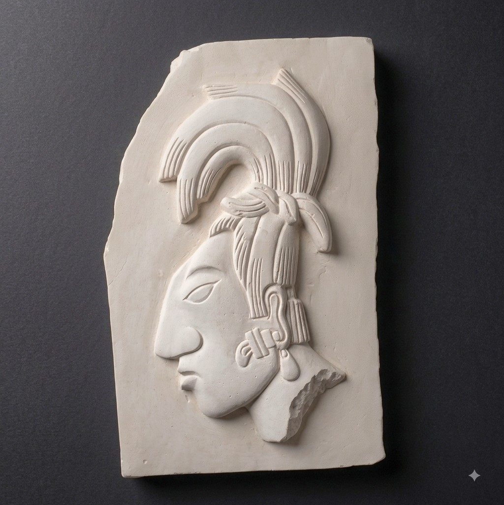 Mayan King Pakal Plaque Reproduction Wall Bas-Relief Pacal Look Art Sculpture