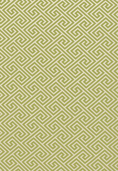 Schumacher OUTDOOR Greek Key Upholstery Fabric- St. Tropez Avocado 4.90 yd 62904