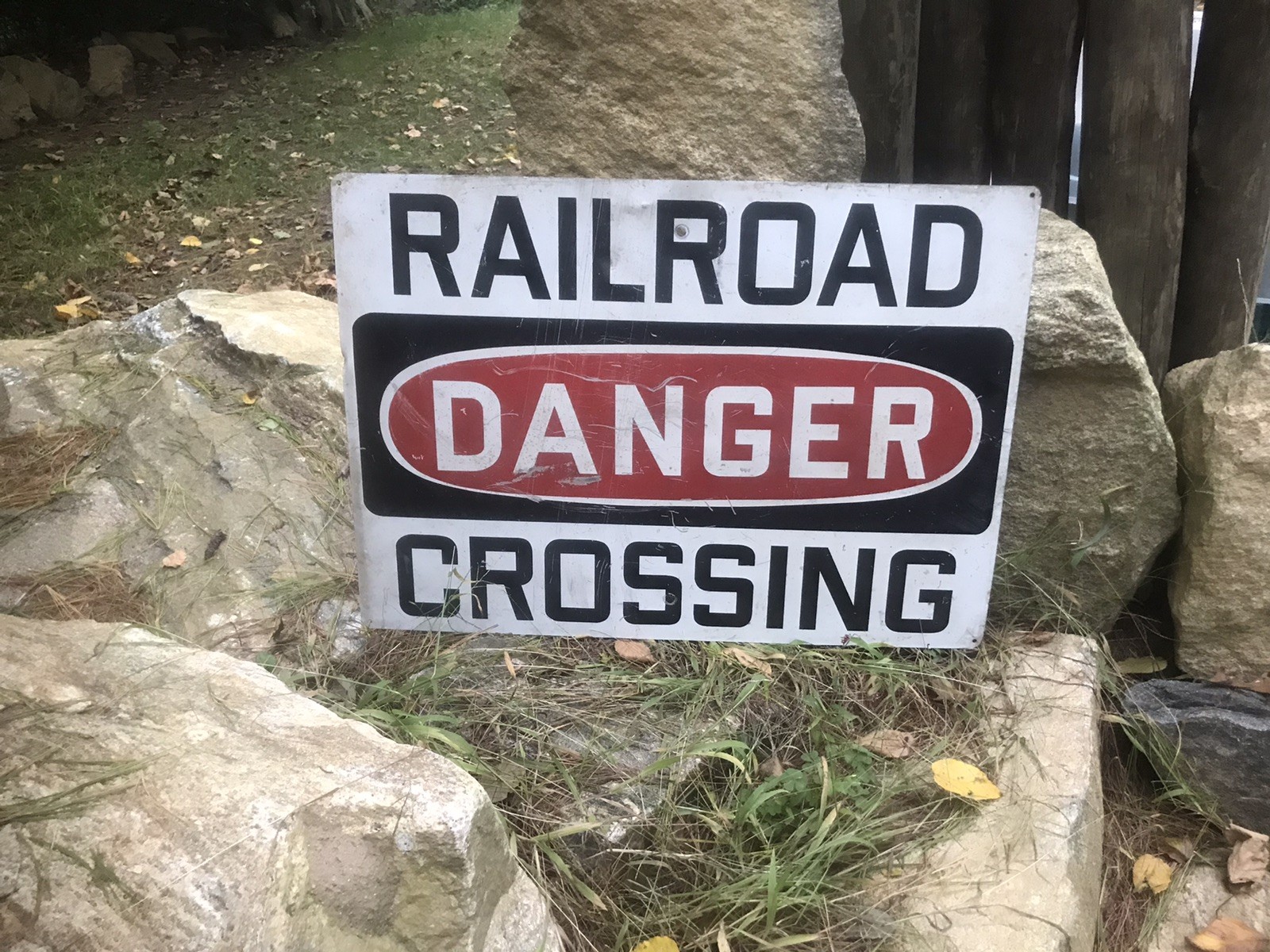Vintage Danger Railroad Crossing Sign Train Station Trains RR Signs Decor Art NY