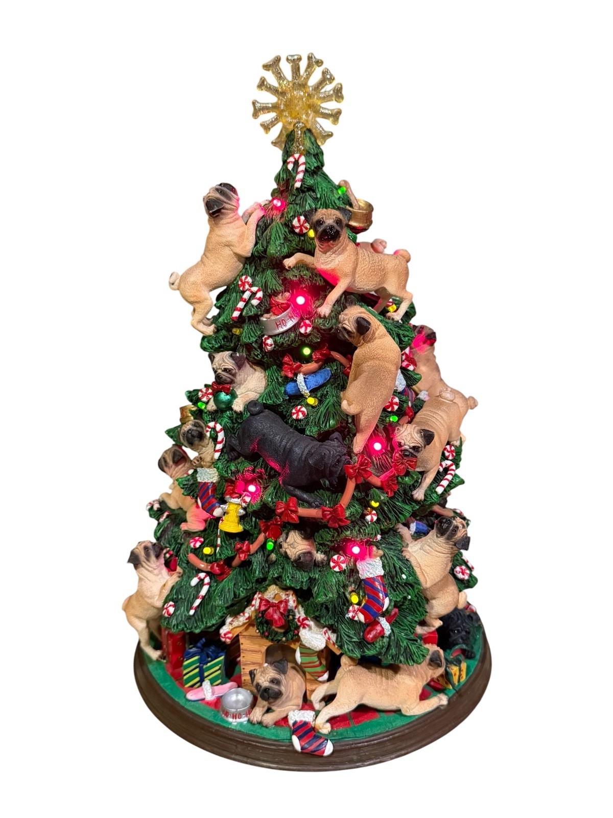 Danbury Mint Pug Christmas Tree With Original Box