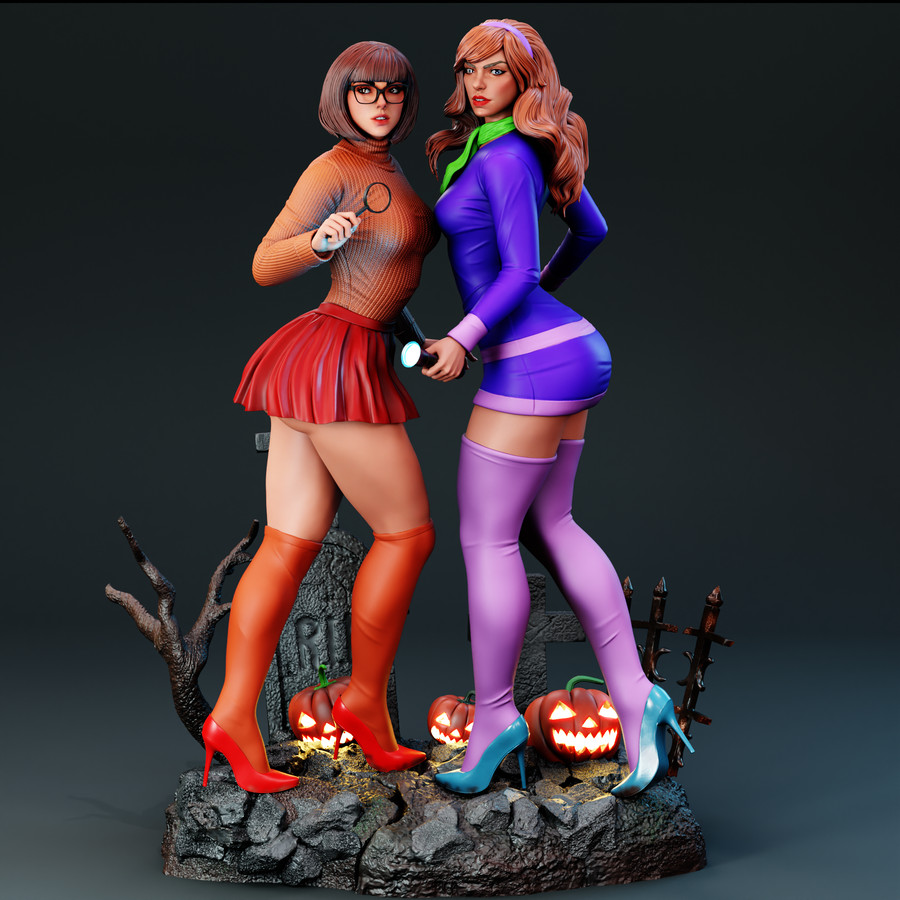Daphne & Velma Resin Sculpture Statue Model Kit  Unpainted/Unassembled