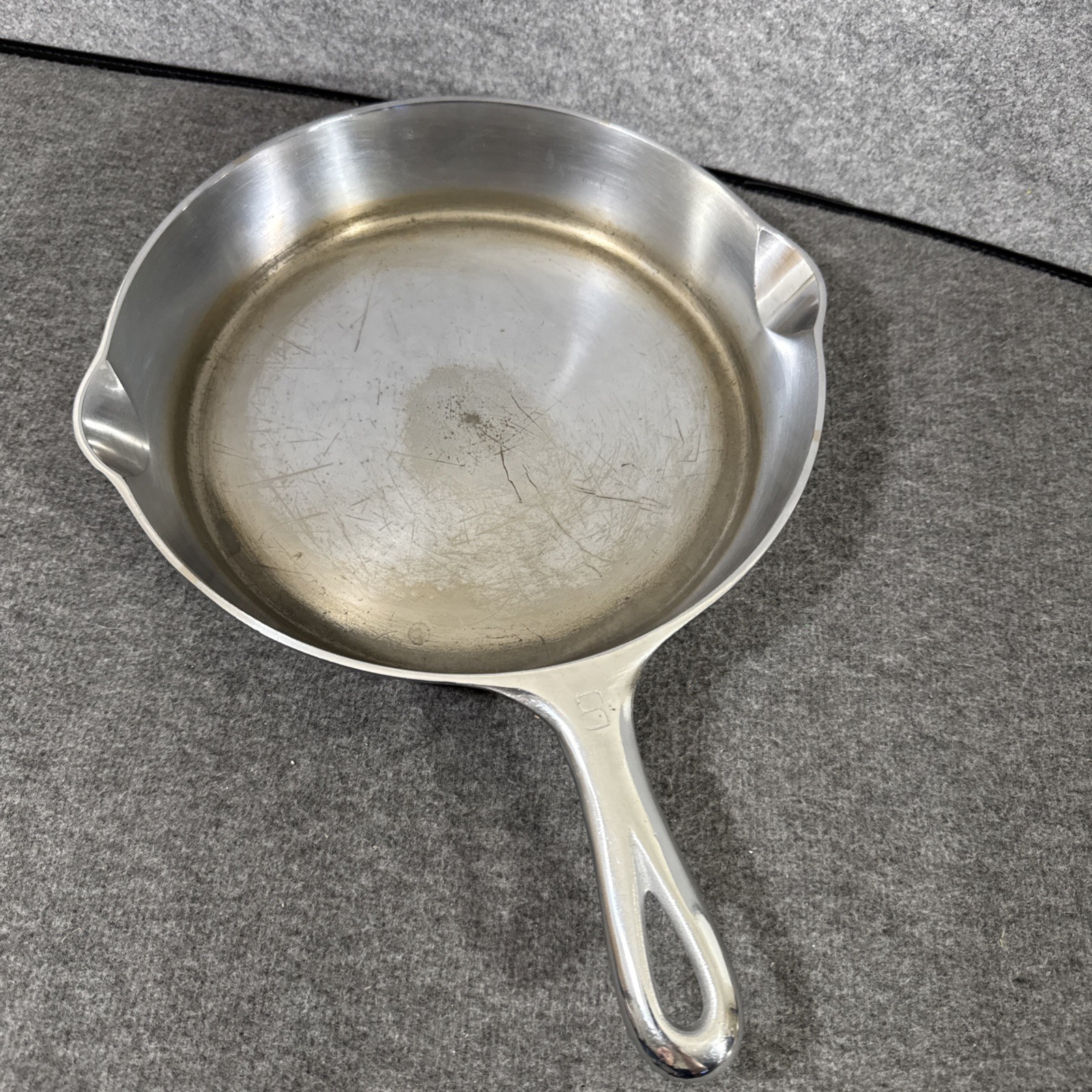 Griswold #8 704S Cast Iron chrome/nickel skillet Erie Big Block Logo Erie PA USA