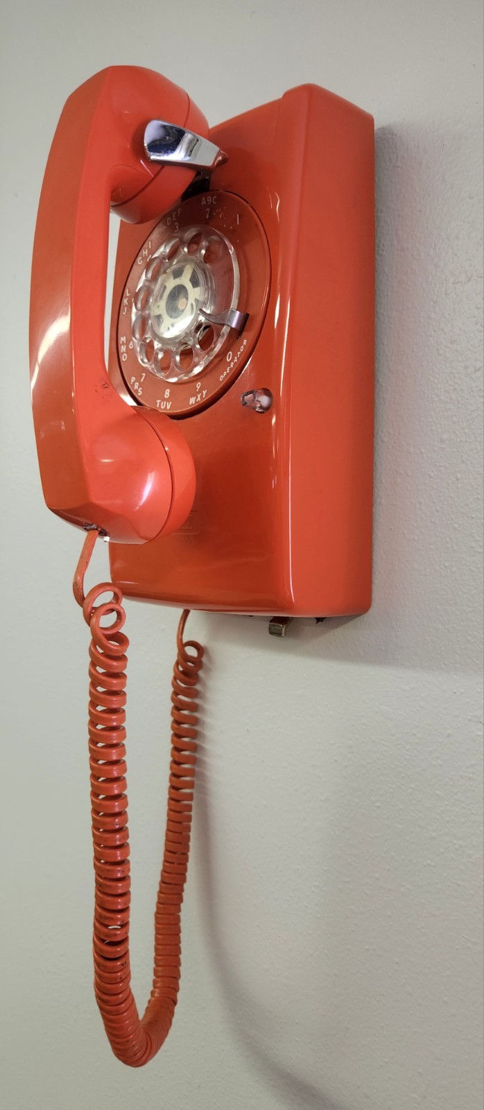 Vintage ITT Orange Rotary Dial Wall Phone/Intercom Prop No Connection Prop Only