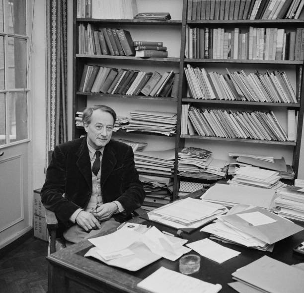 British philosopher Professor Michael Oakeshott seated in his offi- Old Photo