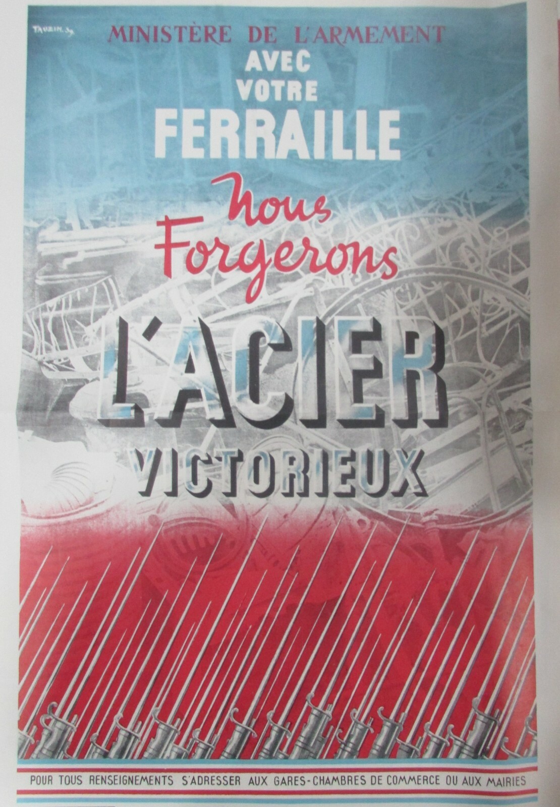 WW2 REPRO POSTER WAR 1939 - 1945 MINISTRY OF ARMAMENT VICTORIOUS STEEL 