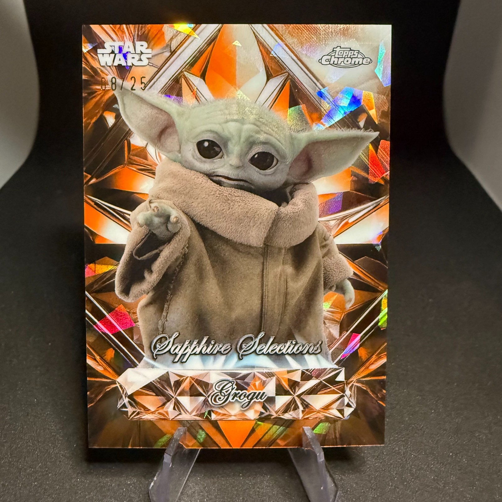 2025 Topps Chrome Star Wars Sapphire Selections Grogu Orange 08/25 SS-6
