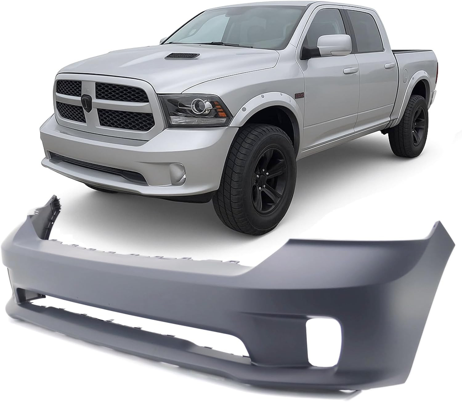 Compatible with Front Bumper Cover Dodge RAM 1500 2013-2018 Sport & Express Exte
