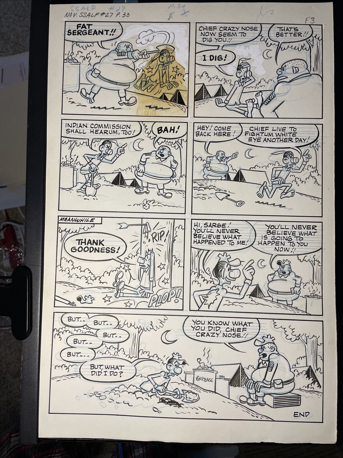 Comic Book Art SAD SACK’S ARMY LIFE PARADE page Storyboard Vintage comics MT