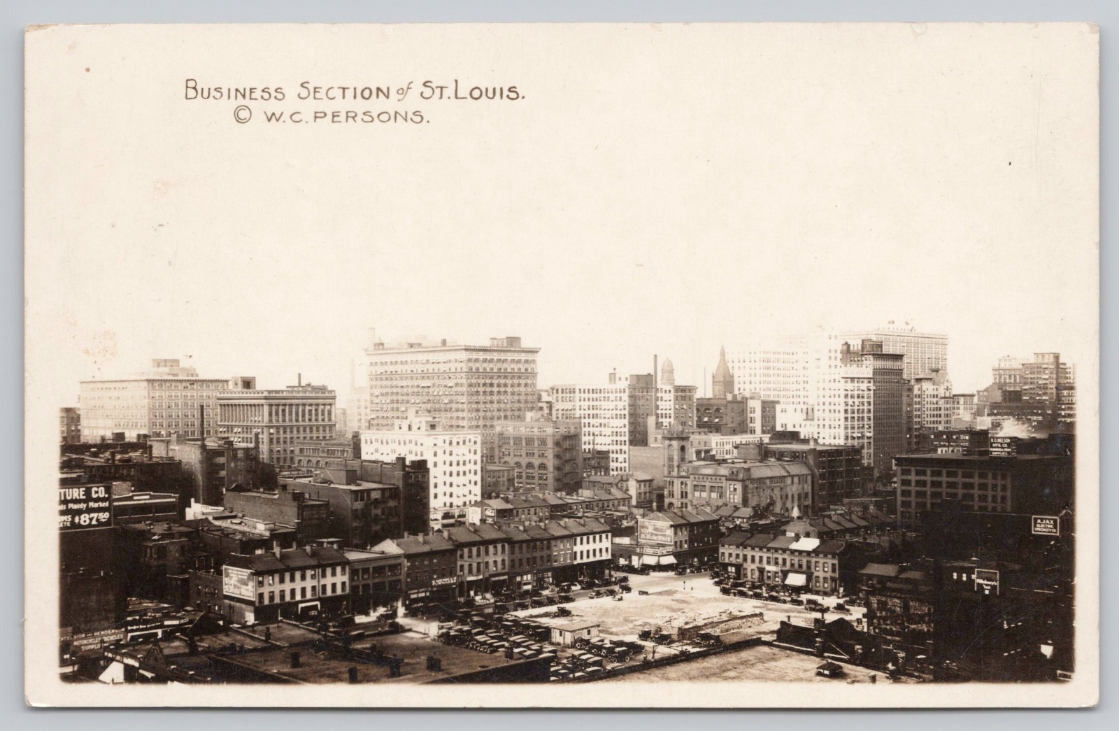 St Louis Missouri Business District Skyline Panorama RPPC Real Photo Postcard