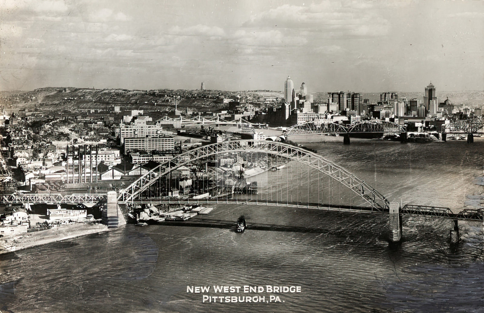 New West End Bridge Pittsburgh PA RPPC Photo Postcard COPY