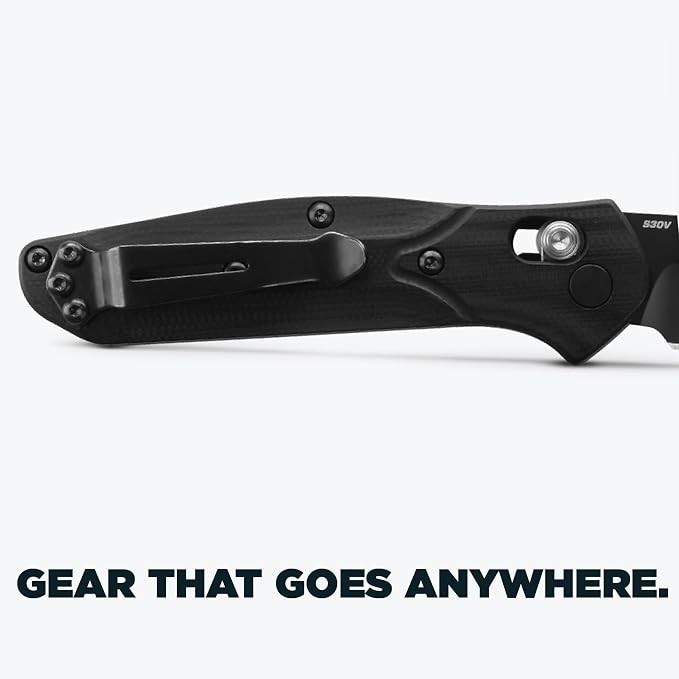 Benchmade Mini Osborne EDC Knife, S30V Steel Blade (945BK-1)Black / Blue Base 