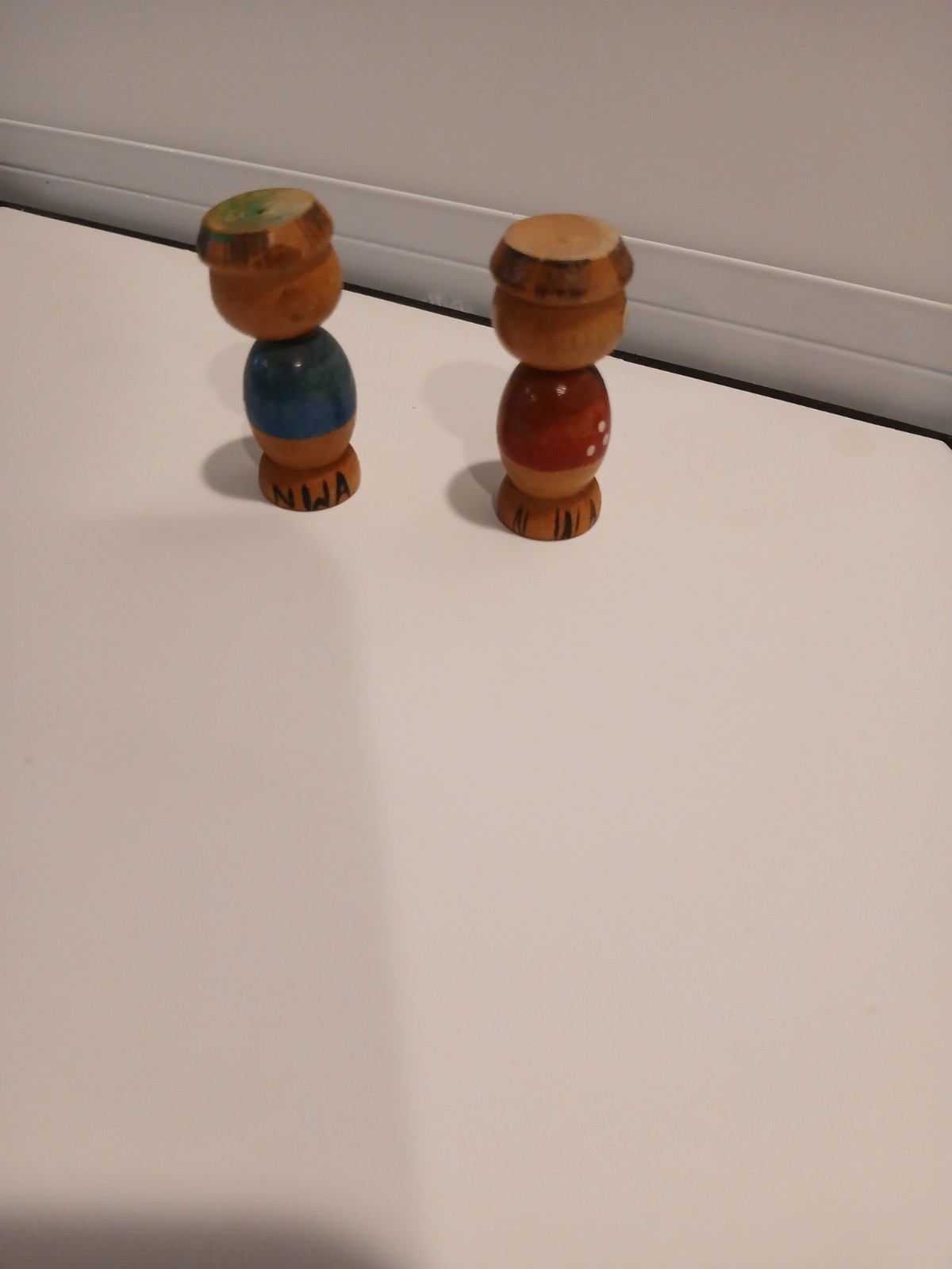  vintage japanese kokeshi wooden Bobblehead Dolls 1950s 