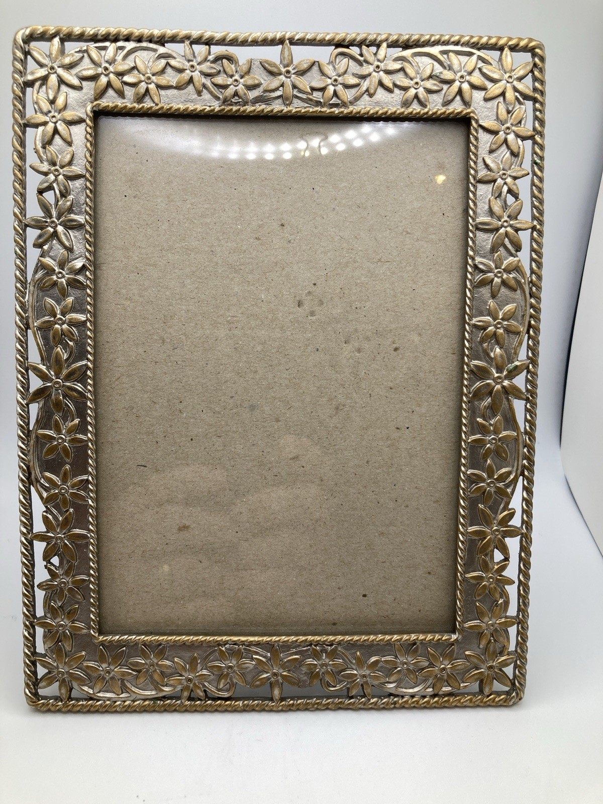 Vintage Ornate Metal Picture Frame Filigree Gold Tone Fits 6.5\
