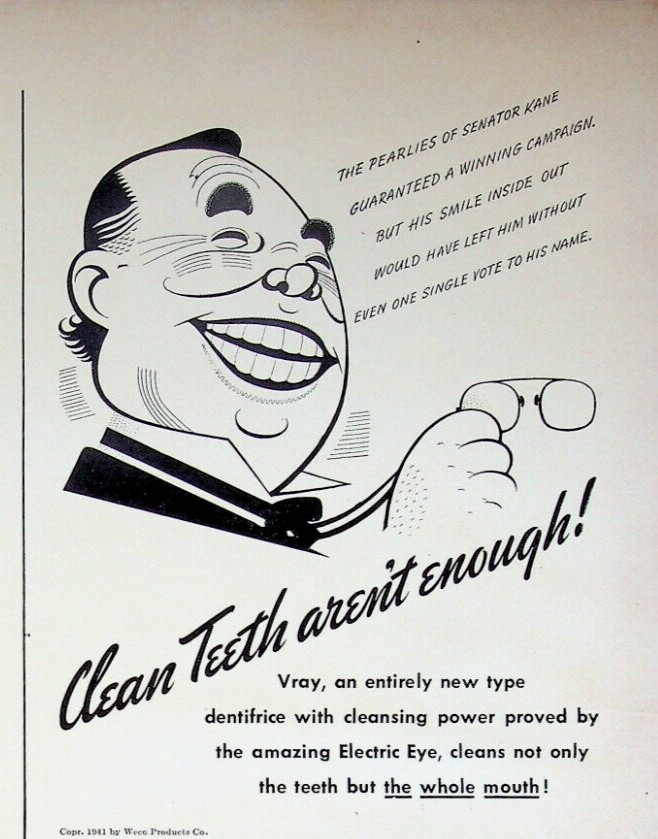 1941 Dr. West's Vray Brand Whole Mouth Hygiene Toothpaste Vintage 1940s Print Ad