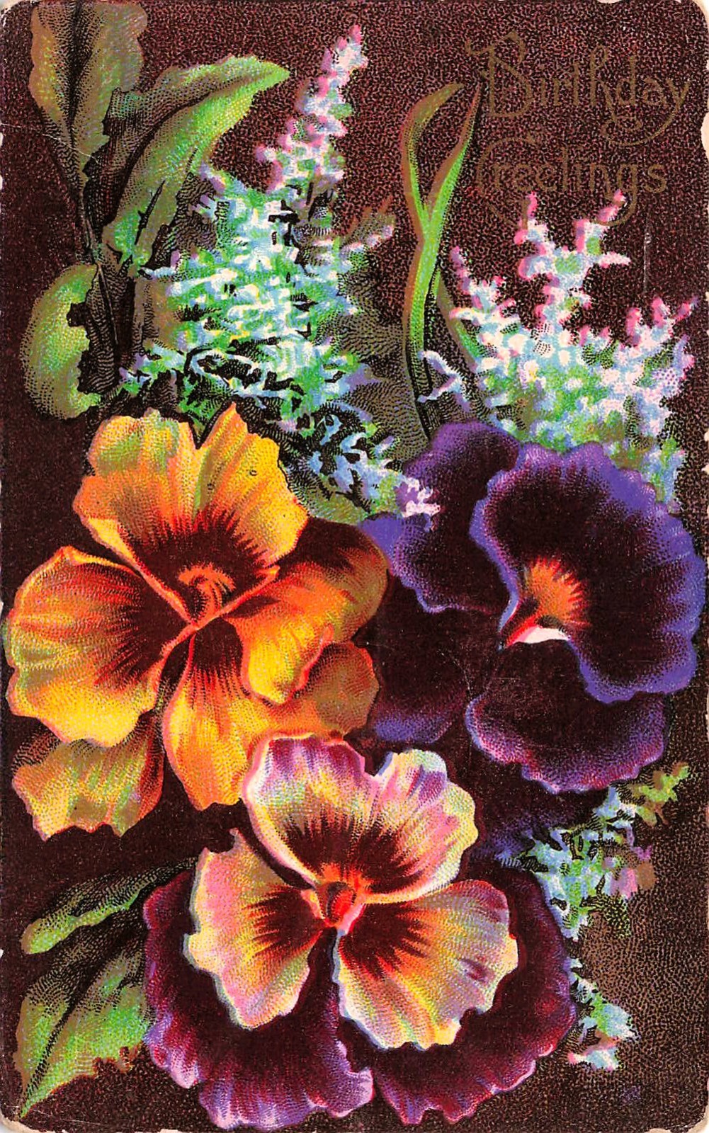 Flowers Birthday Card Troy to Baldwin WV West Virginia Cover Vtg Postcard I16