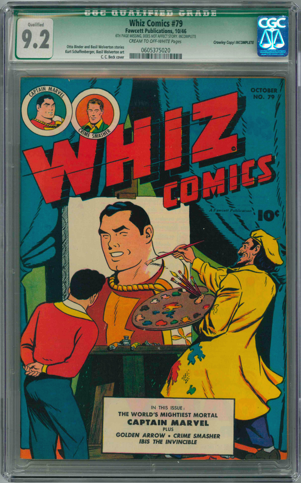 Whiz Comics #79 CGC 9.2 Q (1946, Fawcett) Crawley Copy 100626