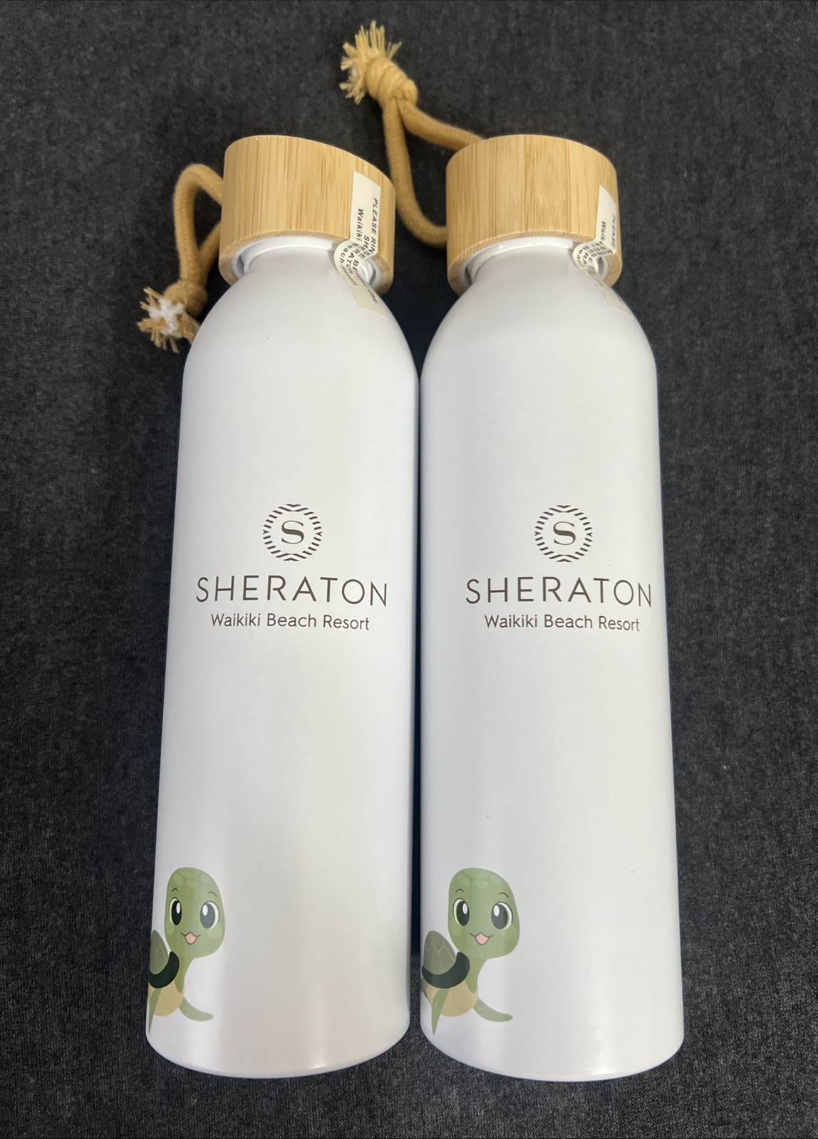2 Sheraton Waikiki Beach Resort Hawaii Hotel Water Bottles Turtle 20.3 oz Sealed