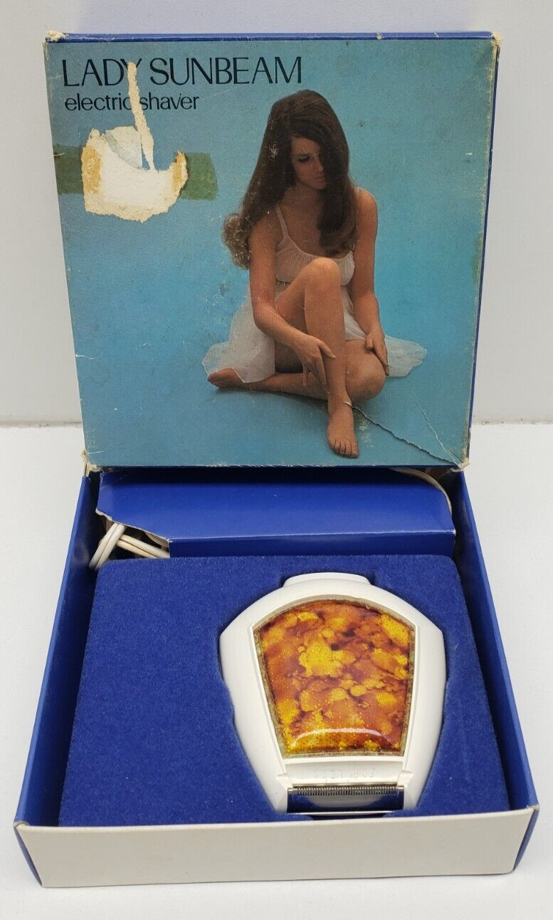 Vintage 1974 Lady Sunbeam Women's Electric White Razor Shaver With Box