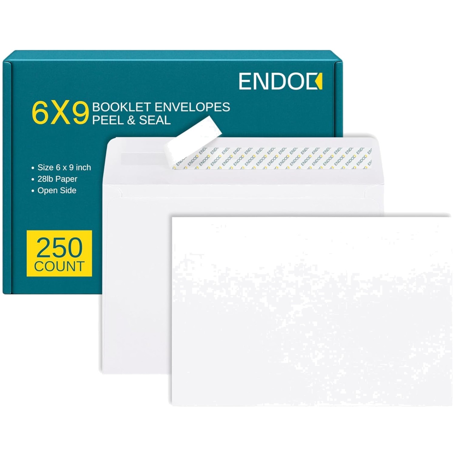 250 White Mailing Envelopes 6x9 - Self Seal | 28 lb Paper