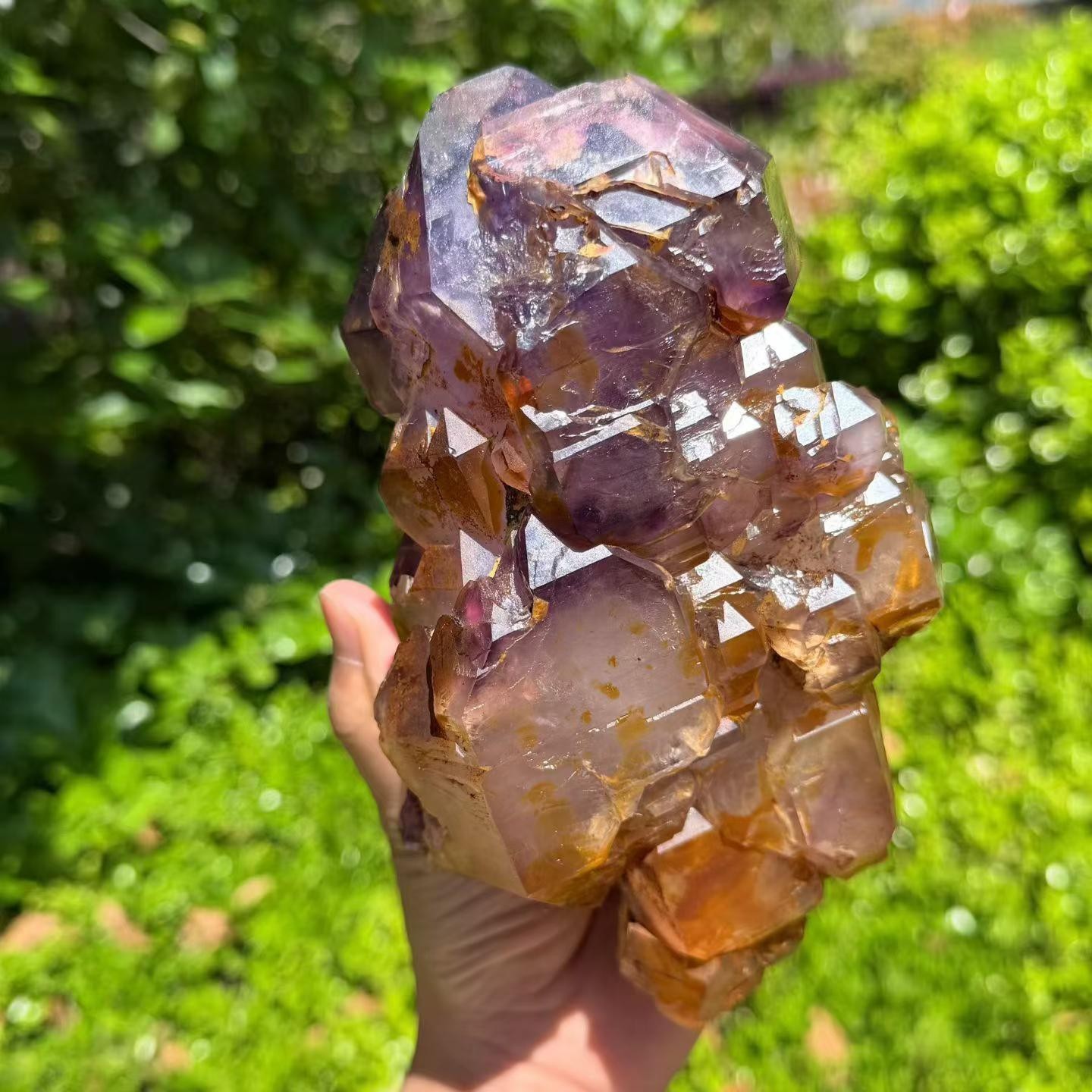 4.63LB Natural amethyst Skeletal quartz crystal Mineral energy healing