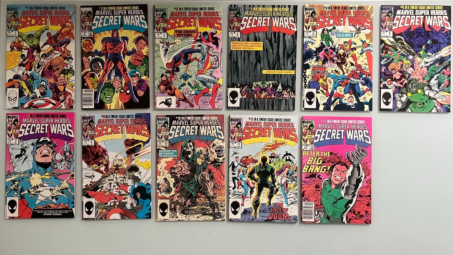 Marvel Super Heroes Secret Wars #1-7 9-12 Lot 11 Books VF/NM Missing #8 1984