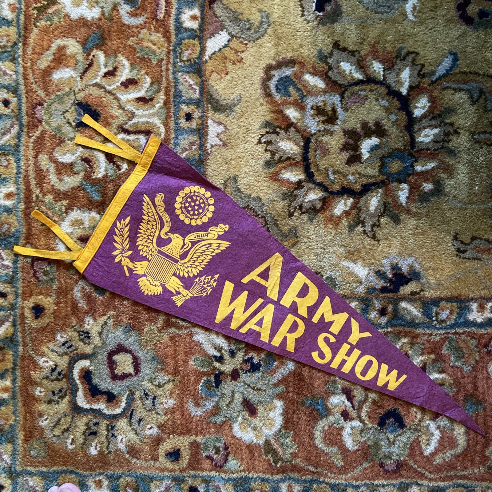 Vintage Rare Pre-WWII US Army War Show Pennant w/ Tag