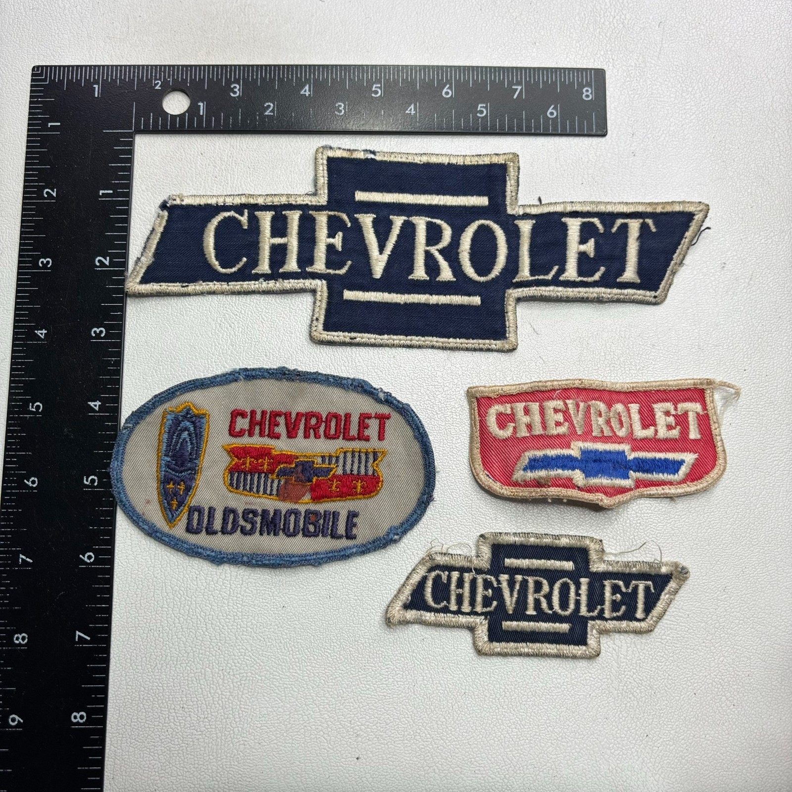 VINTAGE c 1950s / 1960s 4 Patches Lot CHEVROLET Car Auto Patches Bundle 51TZ