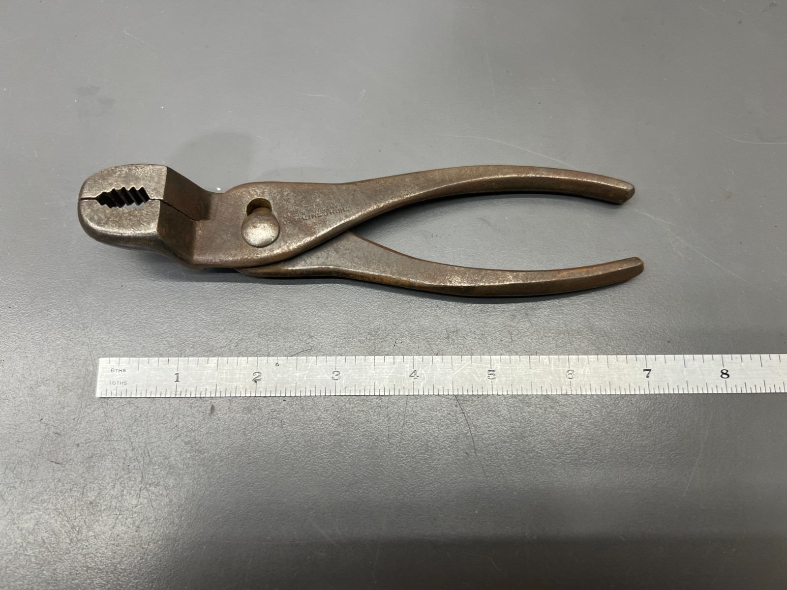 (O) VINTAGE H.D. SMITH 7” OFFSET SLIP JOINT PLIERS PAT. 1914 1917 - VGC - USA