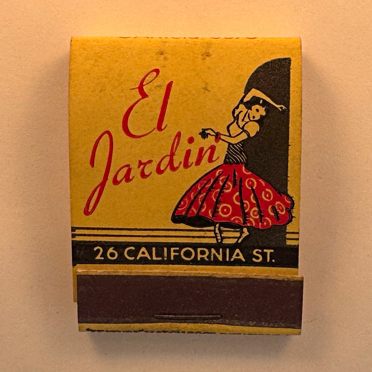 Vintage El Jardin SF Matchbook 1930s 40s Lion Feature Matches Dancing Full Compl