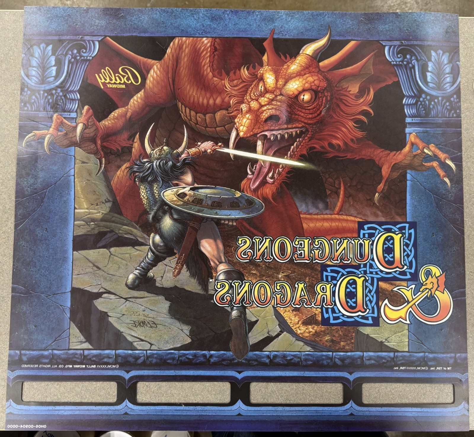 Dungeons & Dragons Bally Midway Pinball Backglass Artwork