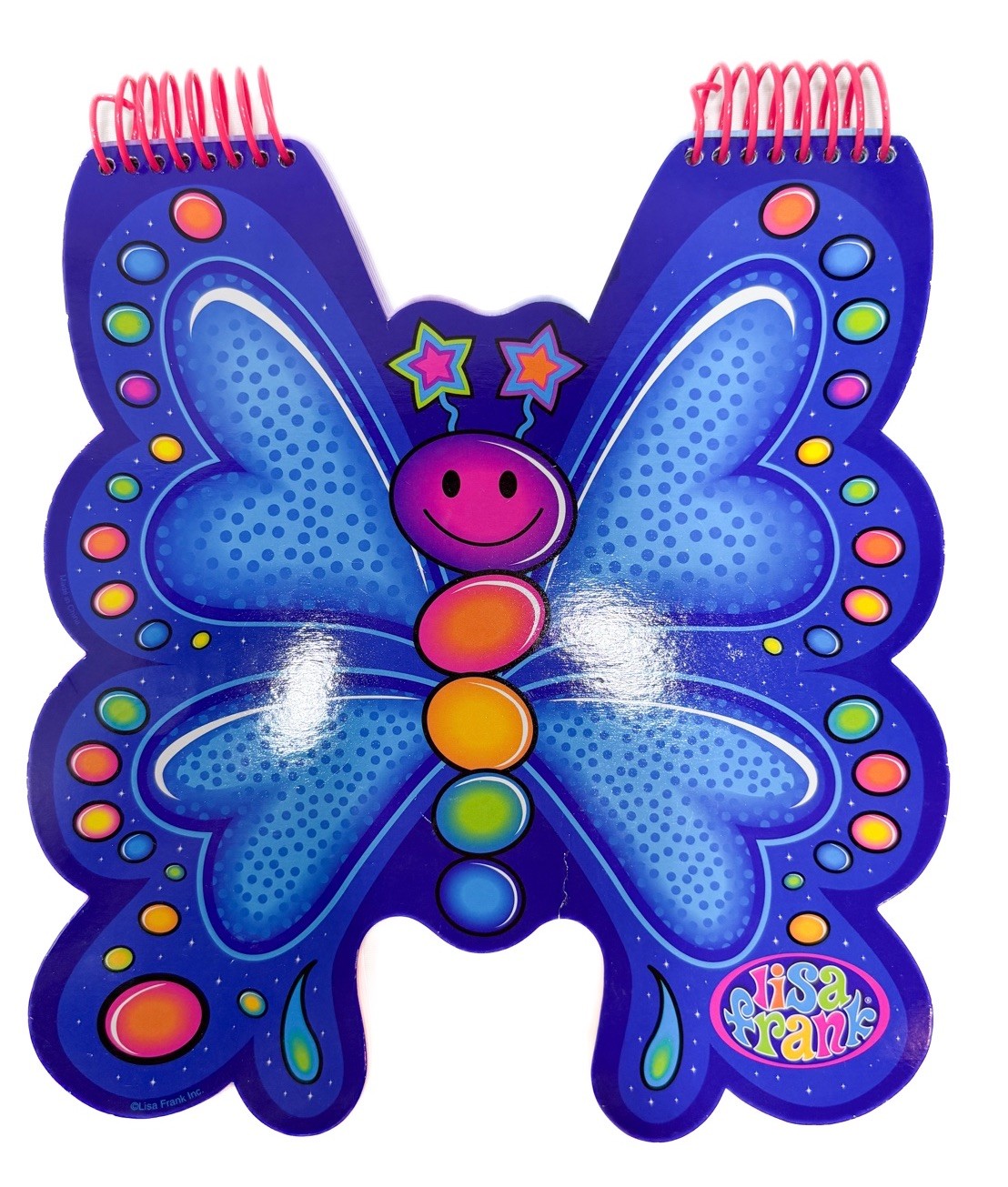 Lisa Frank butterfly Shaped Spiral Notebook Notepad Vintage VTG Bug Insect 11x10