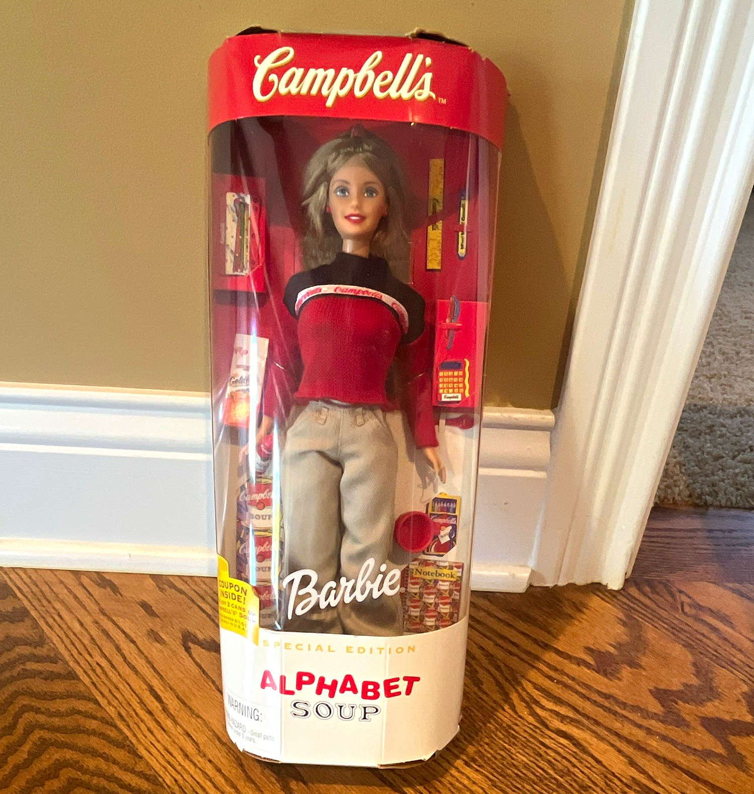 Campbell\'s Barbie Alphabet Soup Special Edition Advertising Doll Red/White